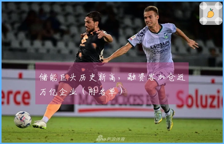 储能巨头历史新高，融资客加仓近万亿企业（附名单）