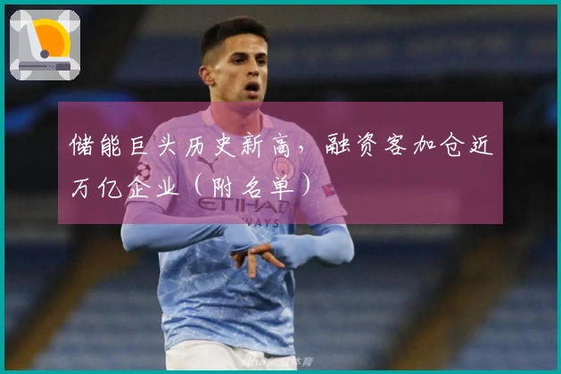 储能巨头历史新高，融资客加仓近万亿企业（附名单）